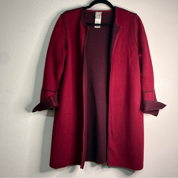 Chico's Plum Open-Front Reversible Cardigan Jacket. Sz 2p. 12p/Large.